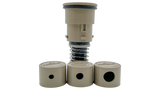 Beige RetroJet A&A QuickClean 2 nozzle with three interchangeable nozzle caps displayed below