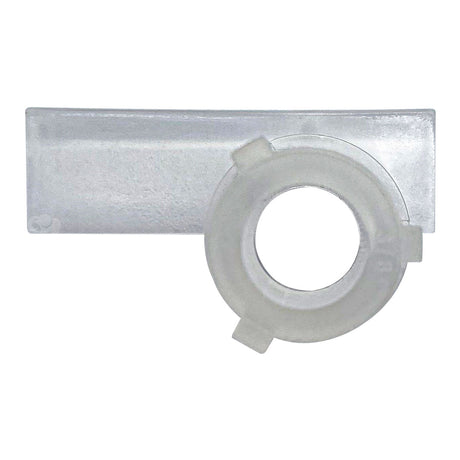 Clear plastic pop-up nozzle jet insert with circular opening and rectangular tab