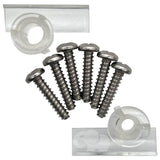 Vanish Single Head Kit with six silver mounting screws and two clear plastic anchors
