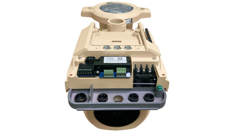 Pentair IntelliFlo3 VSF pool pump with I/O relay board, front view of internal wiring terminals and control housing