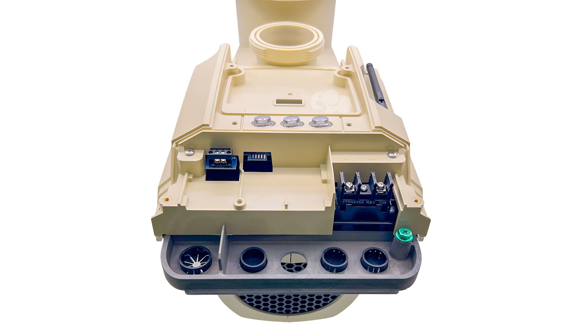 Pentair IntelliFlo3 VSF pump base with I/O board and terminal connections