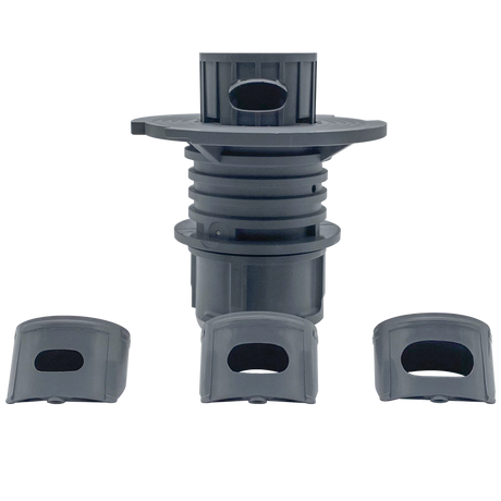 Gray rotating pop-up sprinkler head with multiple nozzle openings