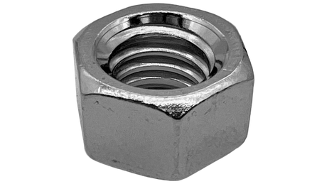 Nickel-plated hex pump nut with threaded center opening
