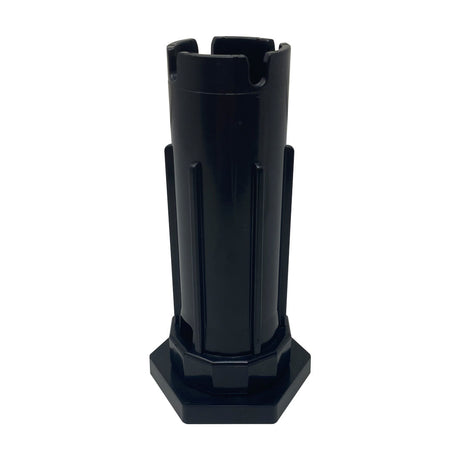 Black plastic wall fitting removal tool with hex base
