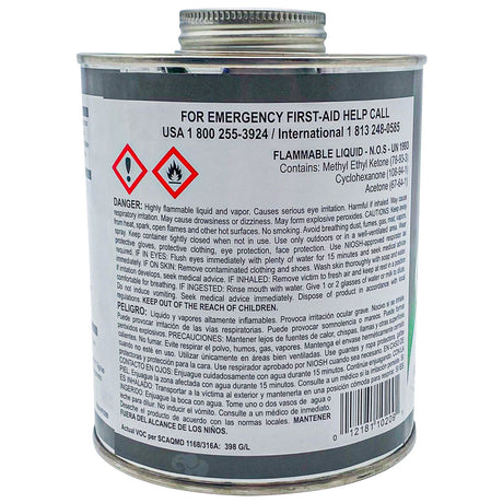 Weld-On Primer Clean 1 quart metal can with flammable liquid label