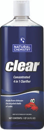 Natural Chemistry Clear 4-in-1 pool clarifier bottle, 1 qt
