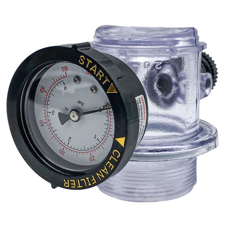 Pentair Triton sand filter closure kit with pressure gauge and threaded cap assembly