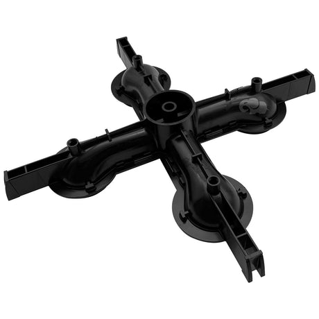 Black Pentair Clean and Clear Plus bottom manifold replacement part with four outlet arms
