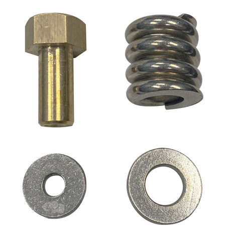 Replacement tension control clamp kit hardware with bolt, spring, and washers