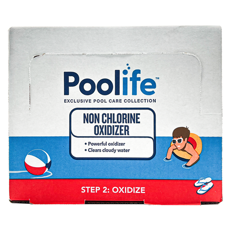 Poolife Non-Chlorine Oxidizer case packaging, 12-pack case label