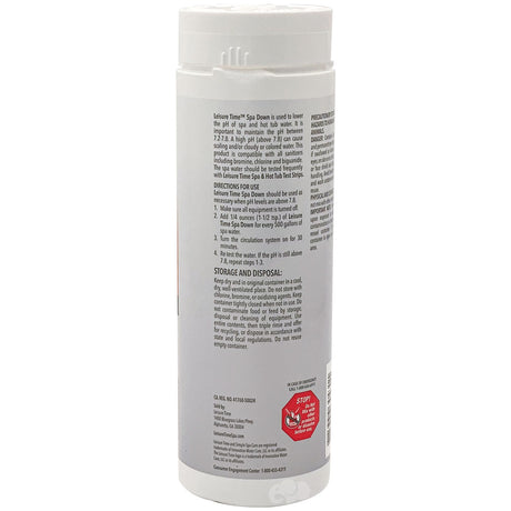 Leisure Time Spa Down pH decreaser bottle for spas and hot tubs