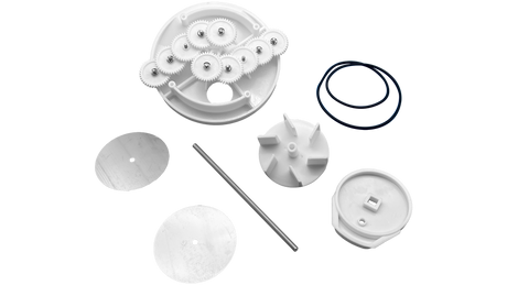 Pentair 6-port low profile ball valve rebuild gear kit with gears, seals, plates, shaft, and housing components