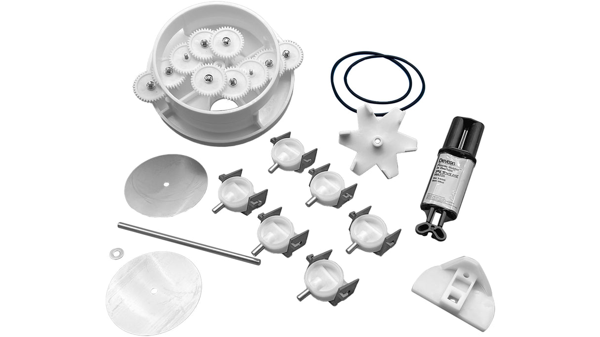 Top Feed Complete 6 Port T-Valve Retro-Fit Rebuild Gear Kit - Pentair In-Floor(A&A) | 230065