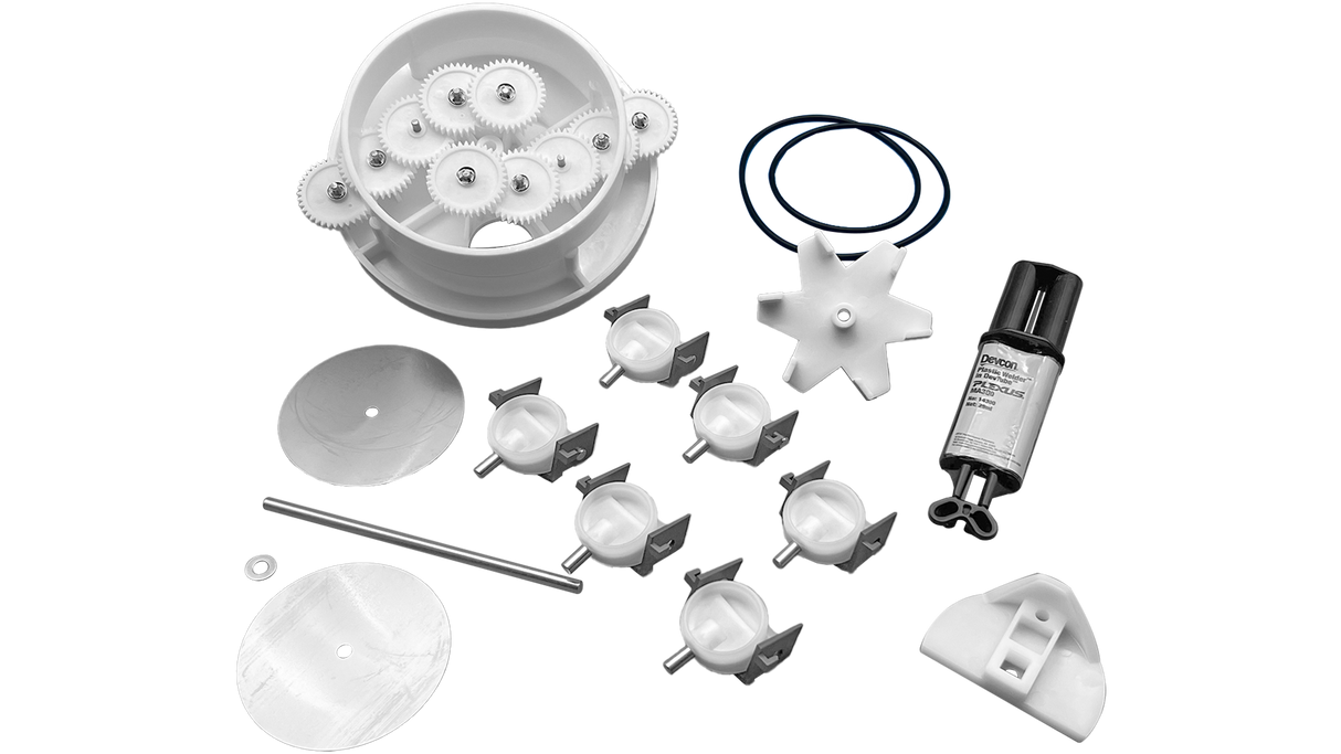 Top Feed Complete 6 Port T-Valve Retro-Fit Rebuild Gear Kit - Pentair In-Floor(A&A) | 230065