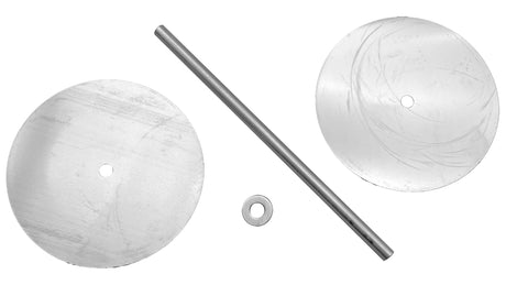 Pentair 6-port top feed T-valve rebuild gear kit with two round plates, shaft, and washer