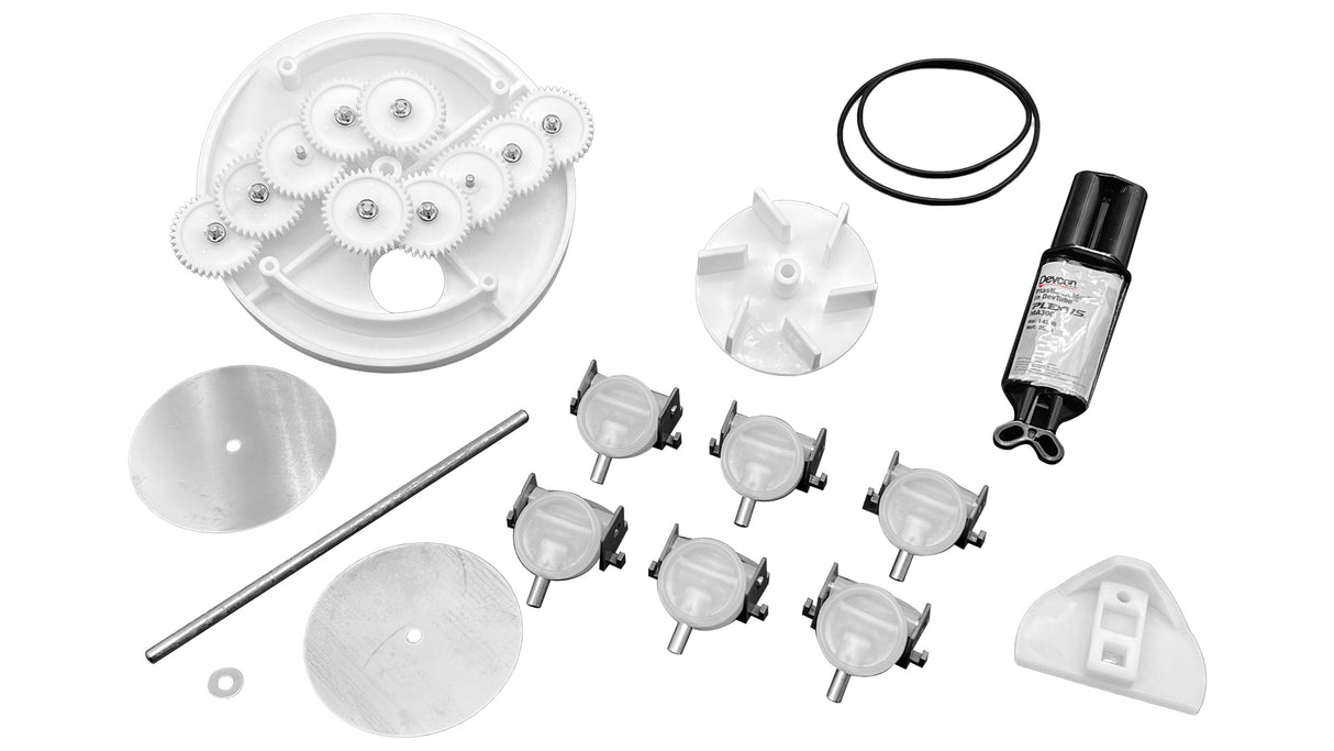 Low Profile Complete 6-Port T-Valve Retro-Fit Rebuild Gear Kit - Pentair In-Floor(A&A) | 230066