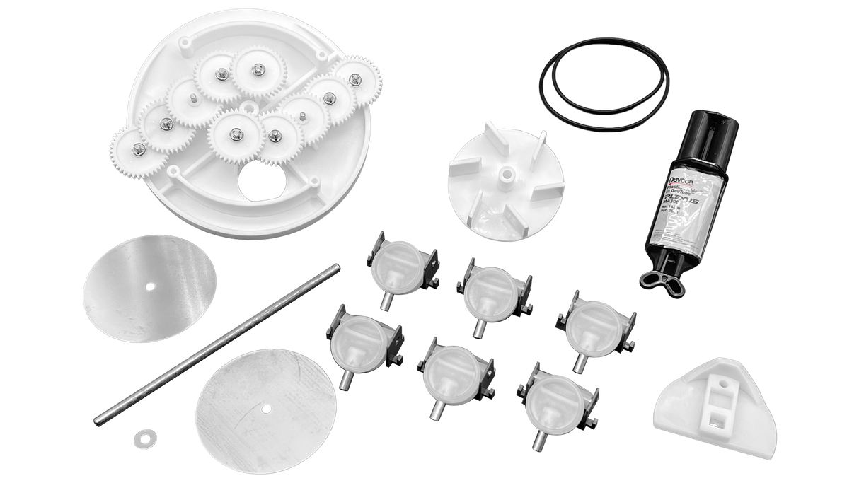 Low Profile Complete 6-Port T-Valve Retro-Fit Rebuild Gear Kit - Pentair In-Floor(A&A) | 230066
