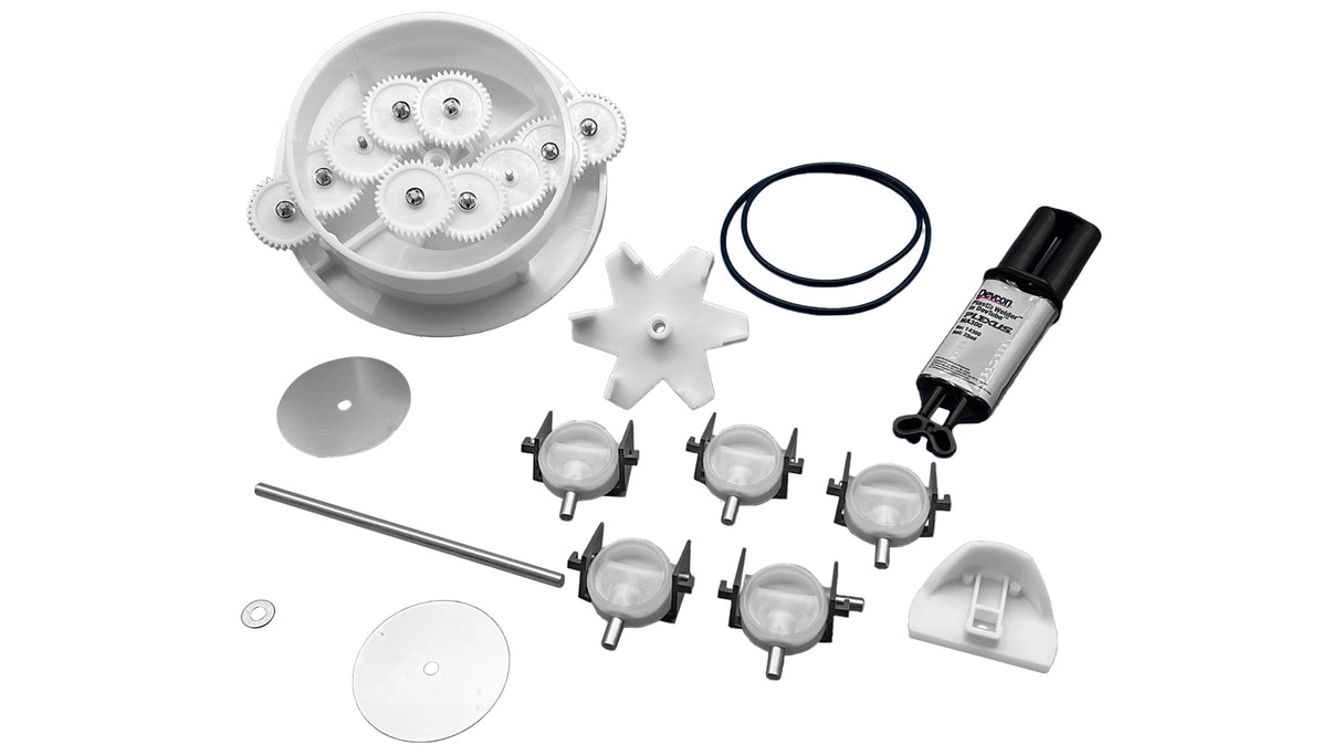 Top Feed Complete 5 Port T-Valve Retro-Fit Rebuild Gear Kit - Pentair In-Floor(A&A) | 230067