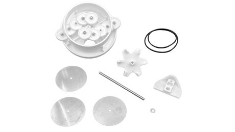 Pentair 6-port T-valve retrofit rebuild gear kit with gears, O-ring, shaft, and replacement parts