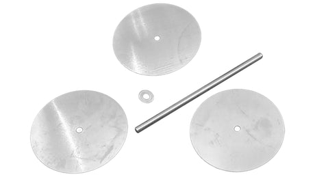 Pentair 6-port T-valve rebuild gear kit with three round metal gears, shaft, and washer