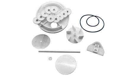 Pentair 1.5-inch low profile 6-port T-valve rebuild gear kit parts with gears, o-rings, and seals