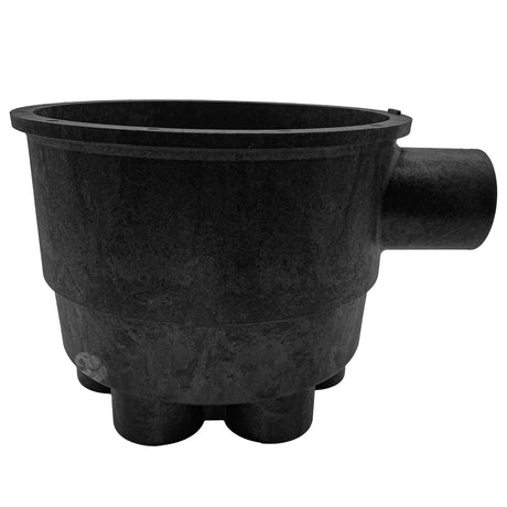 Black Pentair 1.5-inch low profile housing with side inlet and bottom outlets