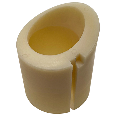 Beige plastic low profile valve speed nozzle insert with side slot opening