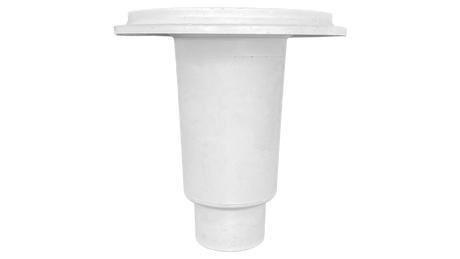 White Pentair Turbo Clean floor fitting with wide flange and tapered cylindrical body
