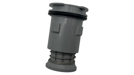 Light gray Pentair G4V floor fitting assembly with black O-rings and tapered base