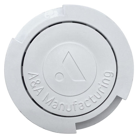 White Pentair G4 adjustable flow pop-up head with A&A Manufacturing logo