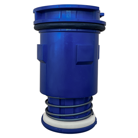 Pentair G4 adjustable flow pop-up head in dark blue with white base and spring assembly