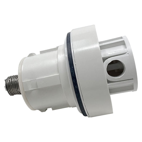 White high flow pop-up head for Pentair A&A in-floor pool system, with threaded metal connector
