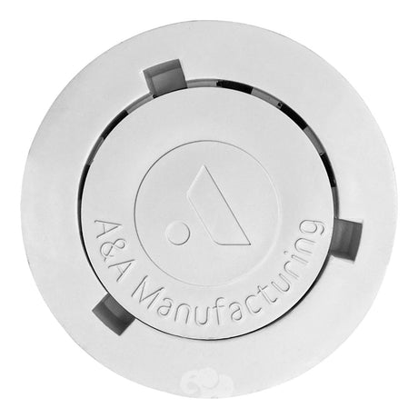 White Pentair Gamma Series 2 adjustable flow pop-up head with A&A Manufacturing logo