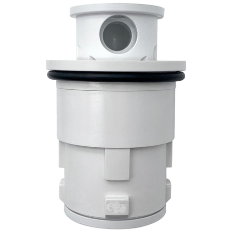 White Pentair Gamma 2 Venturi pop-up head with black O-ring seal, front view