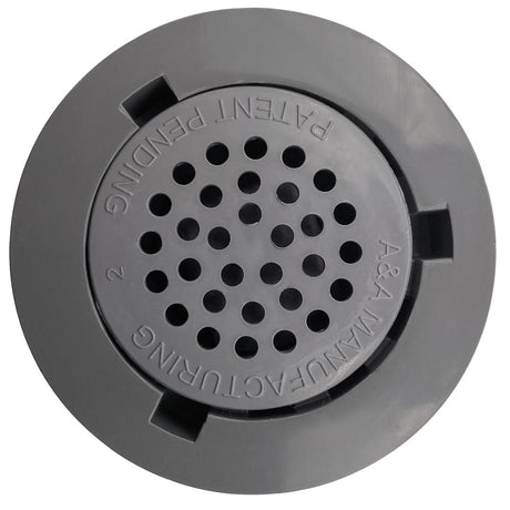 Gray Pentair Gamma 2 Venturi pop-up head with perforated circular top