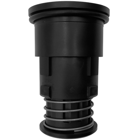 Black adjustable flow pop-up head for Pentair in-floor pool cleaning system with spring base