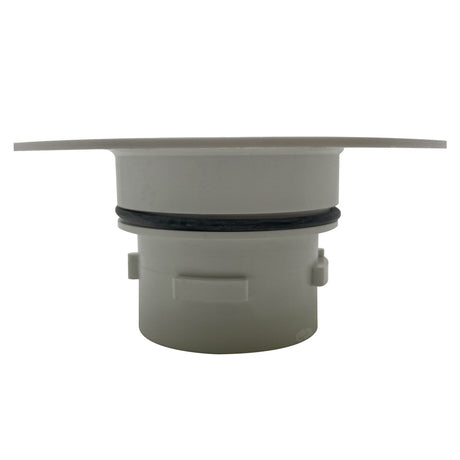 White Pentair Turbo Clean in-floor pool adapter with wide flange and black O-ring seal