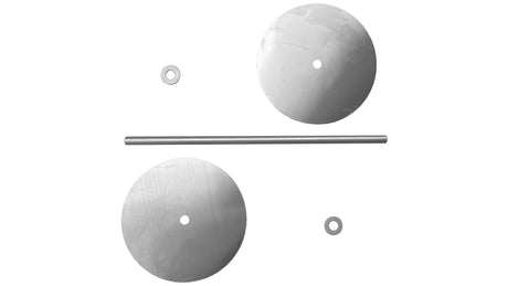 Pentair A&A T-valve rebuild gear kit with two round metal plates, shaft, and washers
