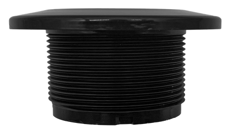 Black extended threaded pool fitting with wide flange top