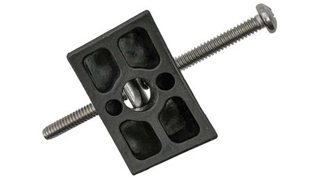 Black plastic pool light wedge with threaded bolt