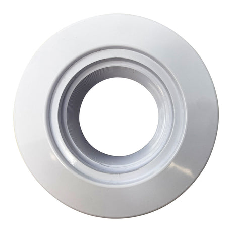 White threaded gunite wall fitting with circular flange