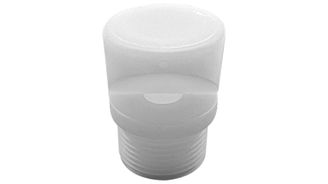 White plastic 3/4-inch male pipe thread aerator fitting