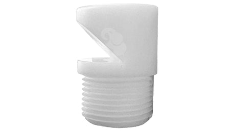 White 3/4-inch male threaded aerator insert with angled flow opening