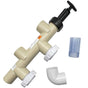 CMP cream slide valve with black handle and included plumbing adapters for Triton and FNS Nautilus filters