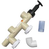 Cream slide valve assembly with black handle and white fittings for Triton and FNS Nautilus filters