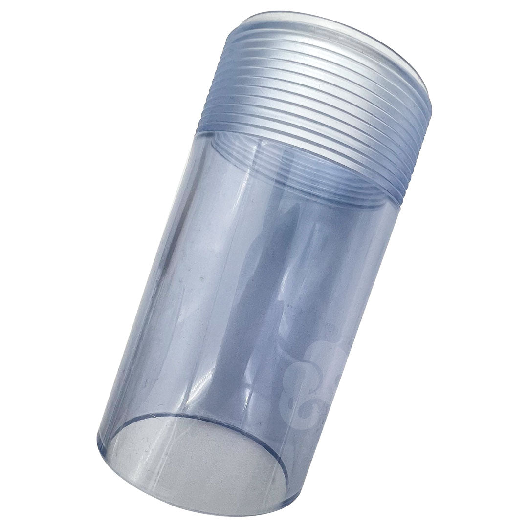 Transparent replacement valve body with threaded top for pool filter slide valve assembly