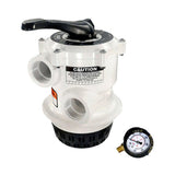 Pentair 1‑1/2″ 6‑Way TA (V‑Thread) Multiport Valve, White | 261124