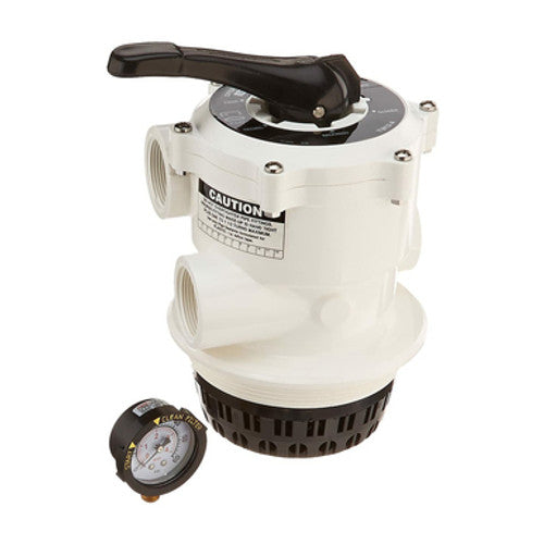 Pentair 1‑1/2″ 6‑Way TA (V‑Thread) Multiport Valve, White | 261124