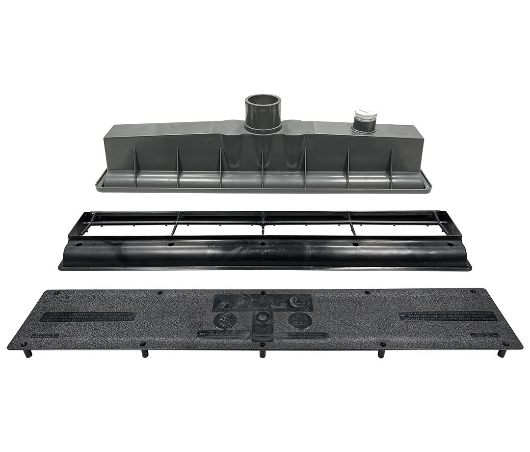 AVSC Single Standard Top Channel Drain Black - Pentair In-Floor(A&A) | 285004