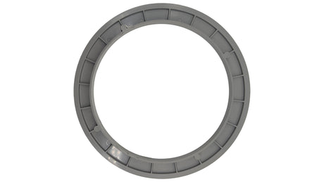 Gray round plastic drain ring with inner support ribs and open center